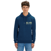 CASUAL UNISEX HOODIE - BLACK HEATHER BLUE